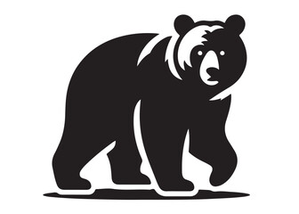 vector silhouettes of a bear, grizzly bear silhouettes, bear silhouette logo vector animals, bear black silhouette animals vector, bear wild animal silhouettes on the white background