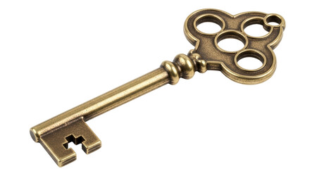Isolated antique key