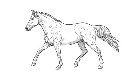 Isolated Horse Sketch