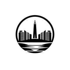 Fototapeta premium angola, luanda, cityline, skyline, vector, black and white, wallpaper, image