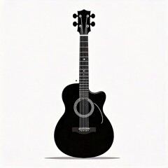 Obraz premium AI Generated Guitar Vector Silhouette Isolate White Background