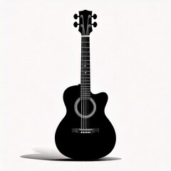 Obraz premium AI Generated Guitar Vector Silhouette Isolate White Background