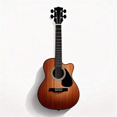 Obraz premium AI Generated Guitar Vector Silhouette Isolate White Background