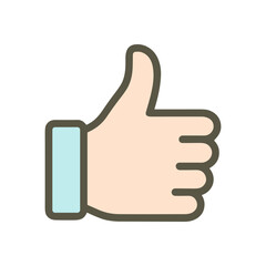 Hand giving a thumbs up. Icon symbol illustration