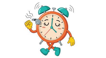 Isolated Cartoon Alarm Clock