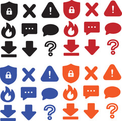 Cyber Security and Communication Icons