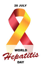 World Hepatitis Day. Awareness ribbon. Raising awareness of Hepatitis campaign. Vector illustration EPS10