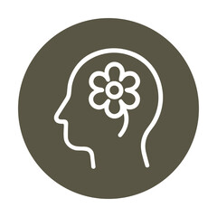 Mindful bloom Head with flower icon. Icon symbol illustration