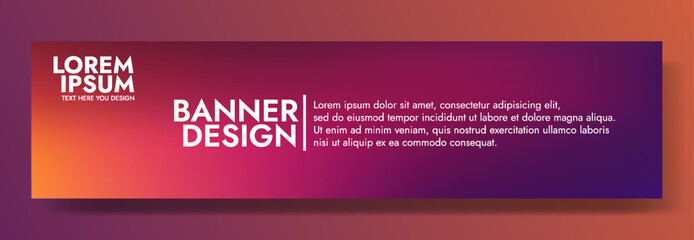 Modern banner design with a vibrant fiery sunset background