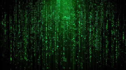 Digital code streams,  green on black