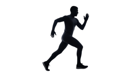 Isolated Running Man Silhouette