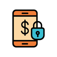 Obraz premium Secured digital money transaction depicted. Icon symbol illustration