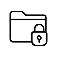 Secured folder with padlock icon. Icon symbol illustration