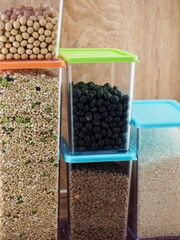 유기농 렌틸콩, 검정콩, 흰쌀, 잡곡, 병아리콩