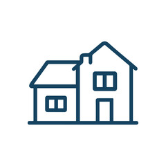 Simplified house icon two stories. Icon symbol illustration
