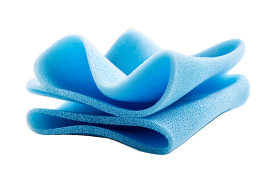 A Blue Silicone Hair Scalp Protector Folded Isolated