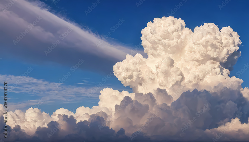 Poster breathtaking cloud formations fill the sky during sunset, showcasing a dramatic interplay of light a