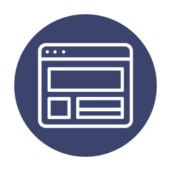 Website interface icon on dark indigo. Icon symbol illustration