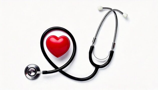 Structure Reference ImHeart and stethoscope represent dedication on international nurse day, isolated on white, PN.jpgage - Powered by Adobe