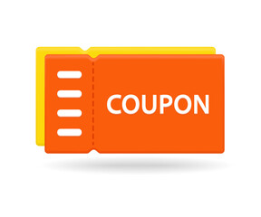 The coupon icon is isolated on a white background. Vector illustration