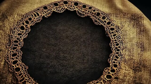 Elegantly crafted textile frame, adorned with lace, ideal for creative designs