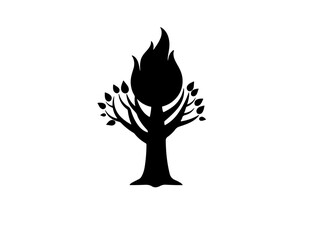 Dead tree icon cracked trunk  black vector image.
