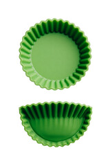 A Green Silicone Tartlet Mold Single Centered On