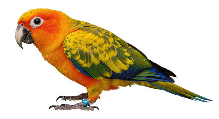Isolated Sun Conure Parrot