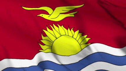 Animation Kiribati Flag, Kiribati Flag Motion with Tropical Breeze
