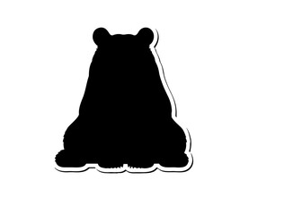 Black art bear vector image white background.
