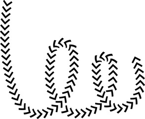 Wavy Curved Arrows Set – Hand Drawn Style Vector Illustration