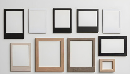 empty polaroid photo frames mockups template