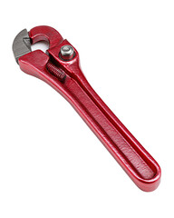 A Red Metal Pipe Swaging Tool Isolated On