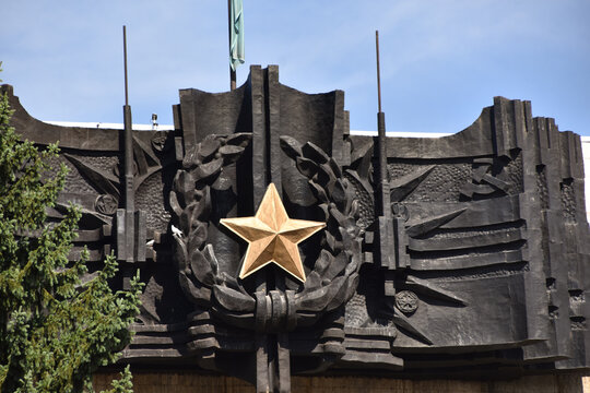Soviet War Memorial with Gold Star in Almaty, Kazakhstan