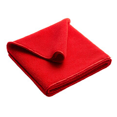 A Red Plastic Car Cleaning Cloth Folded Centered