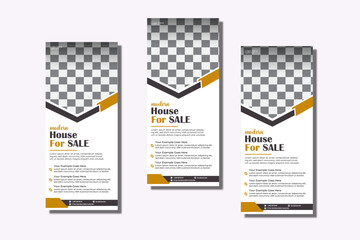Roll-Up Banner Layout with Soft Shape Elements
