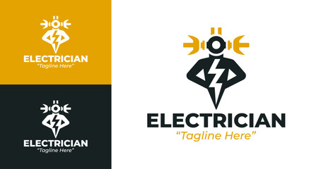 Modern Electrician Logo Design for Business Branding and Identity