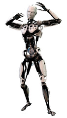 3D Rendering Male Robot on White