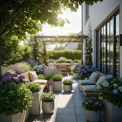 Fototapeta premium garden with flowers