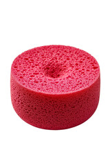 A Red Rubber Hair Styling Sponge Centered On