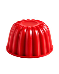 A Red Silicone Muffin Mold Single Isolated On