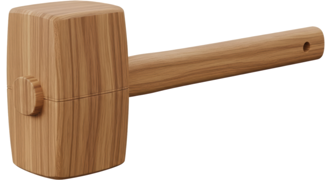 Isolated Wooden Mallet