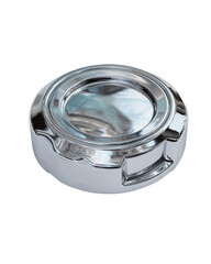 A Silver Metal Car Fuel Cap Isolated On