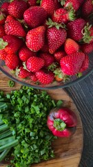 summer berries and greens