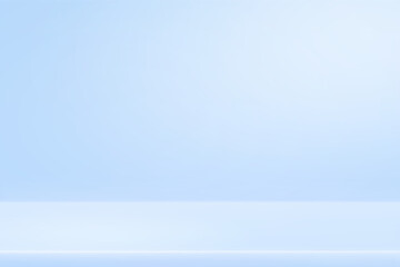 Minimal studio limbo background in pastel blue tones - clean empty bg with gentle gradient effect. Professional photography backdrop for products, portraits or digital content.