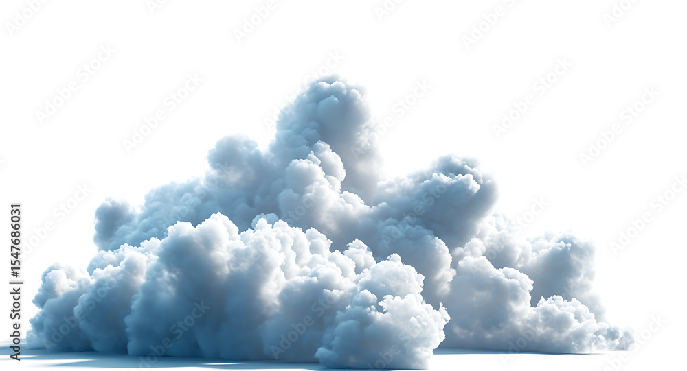 Aufkleber fluffy heap of cumulus clouds isolated on white background rendered in 3d illustration perfect for g