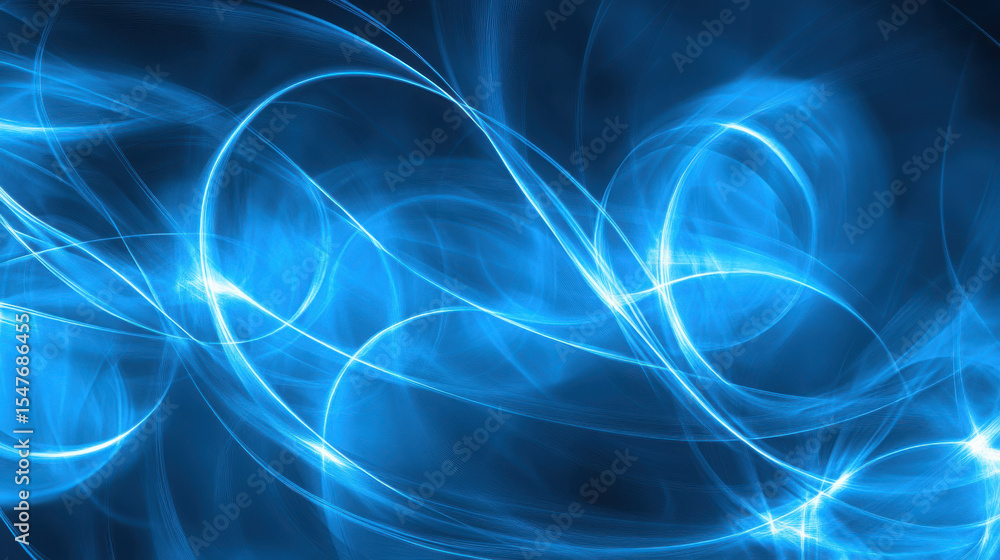 Poster abstract glowing blue light stream. dynamic energy flow. technology and data communication concept. 