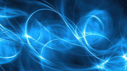 Abstract glowing blue light stream. Dynamic energy flow. Technology and data communication concept. Futuristic digital art.