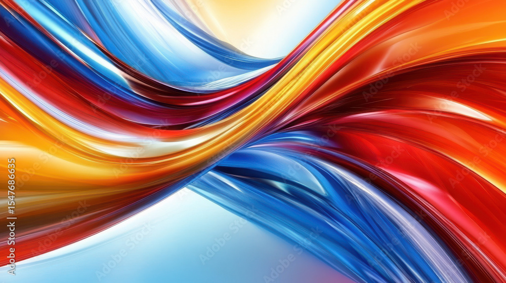 Poster abstract vibrant fluid waves create a dynamic colorful background. modern digital art illustration f