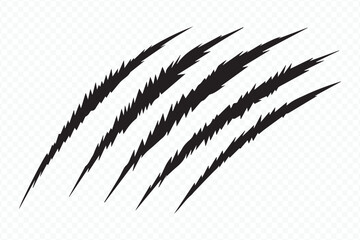 black claw scratch marks vector with sharp jagged edges for horror and wild animal design